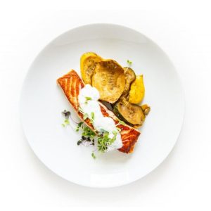 Seared Salmon with Yogurt-Dill Sauce - Office Tray